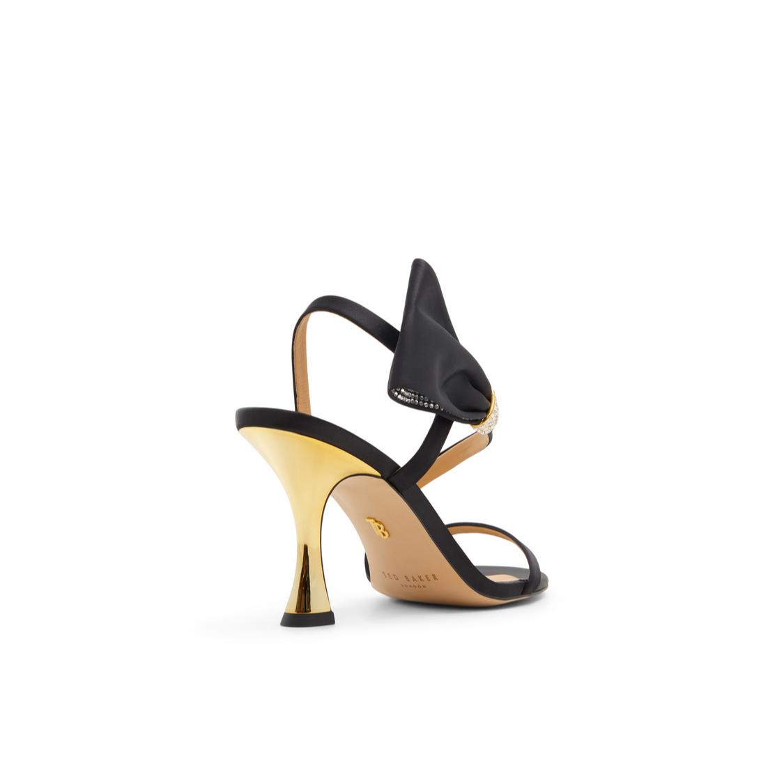 Ted Baker BELLE - Bow Embellishment Satin Heeled Sandals BLACK