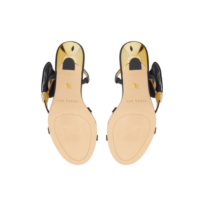 Ted Baker BELLE - Bow Embellishment Satin Heeled Sandals BLACK