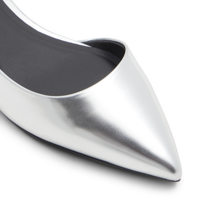 Ted Baker JANE BOW - Bow Detail Slingback Leather Ballet Flats SILVER