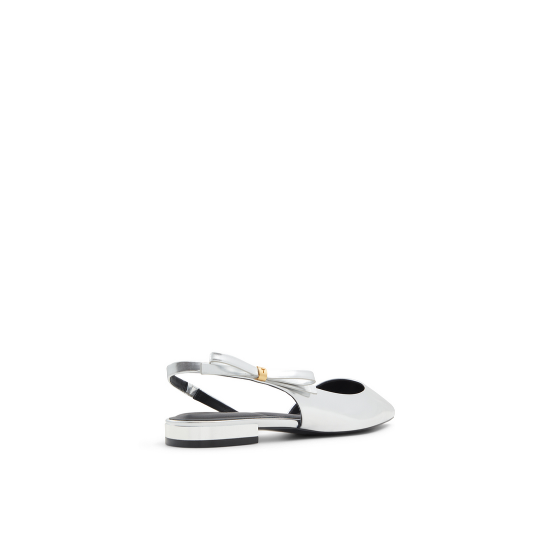 Ted Baker JANE BOW - Bow Detail Slingback Leather Ballet Flats SILVER