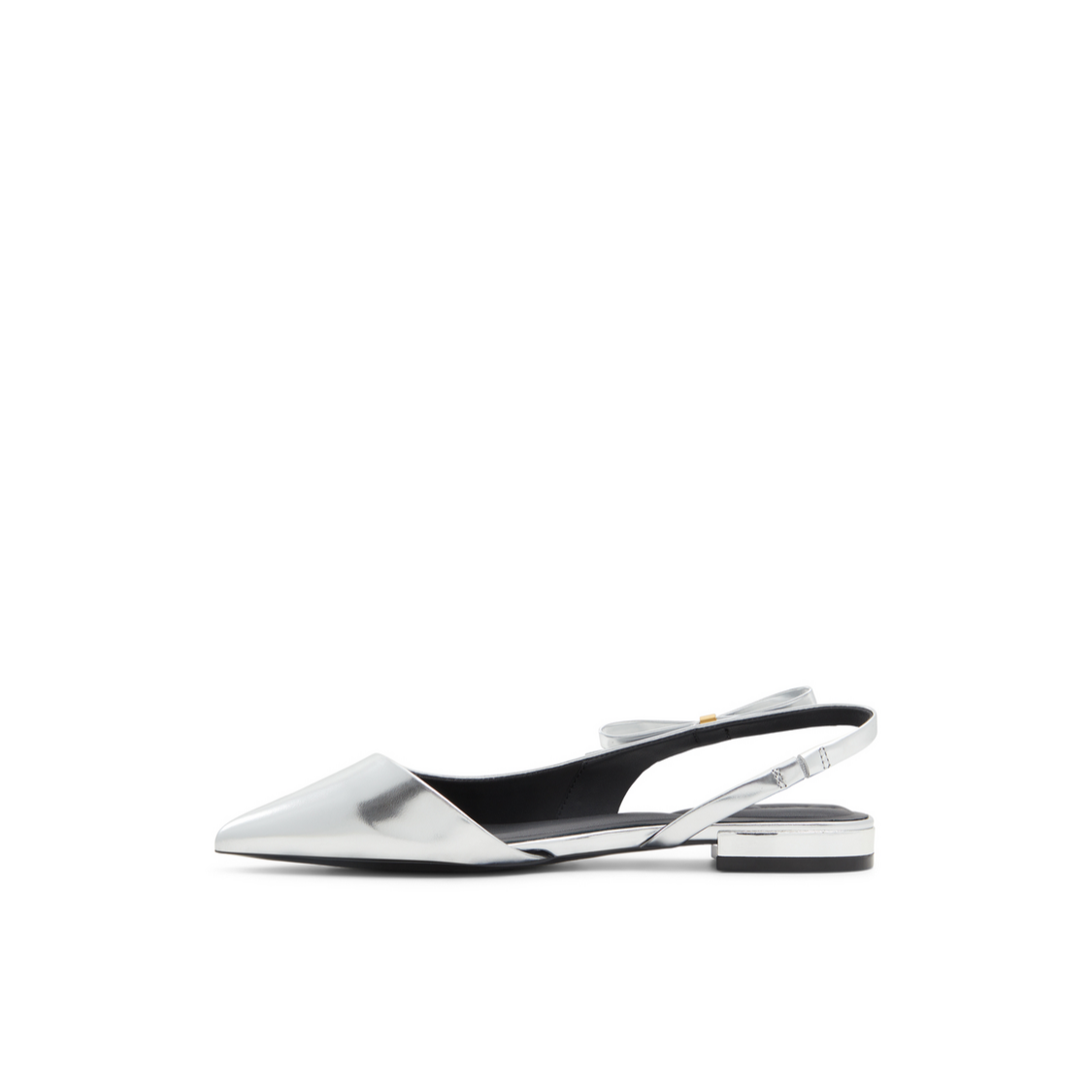 Ted Baker JANE BOW - Bow Detail Slingback Leather Ballet Flats SILVER