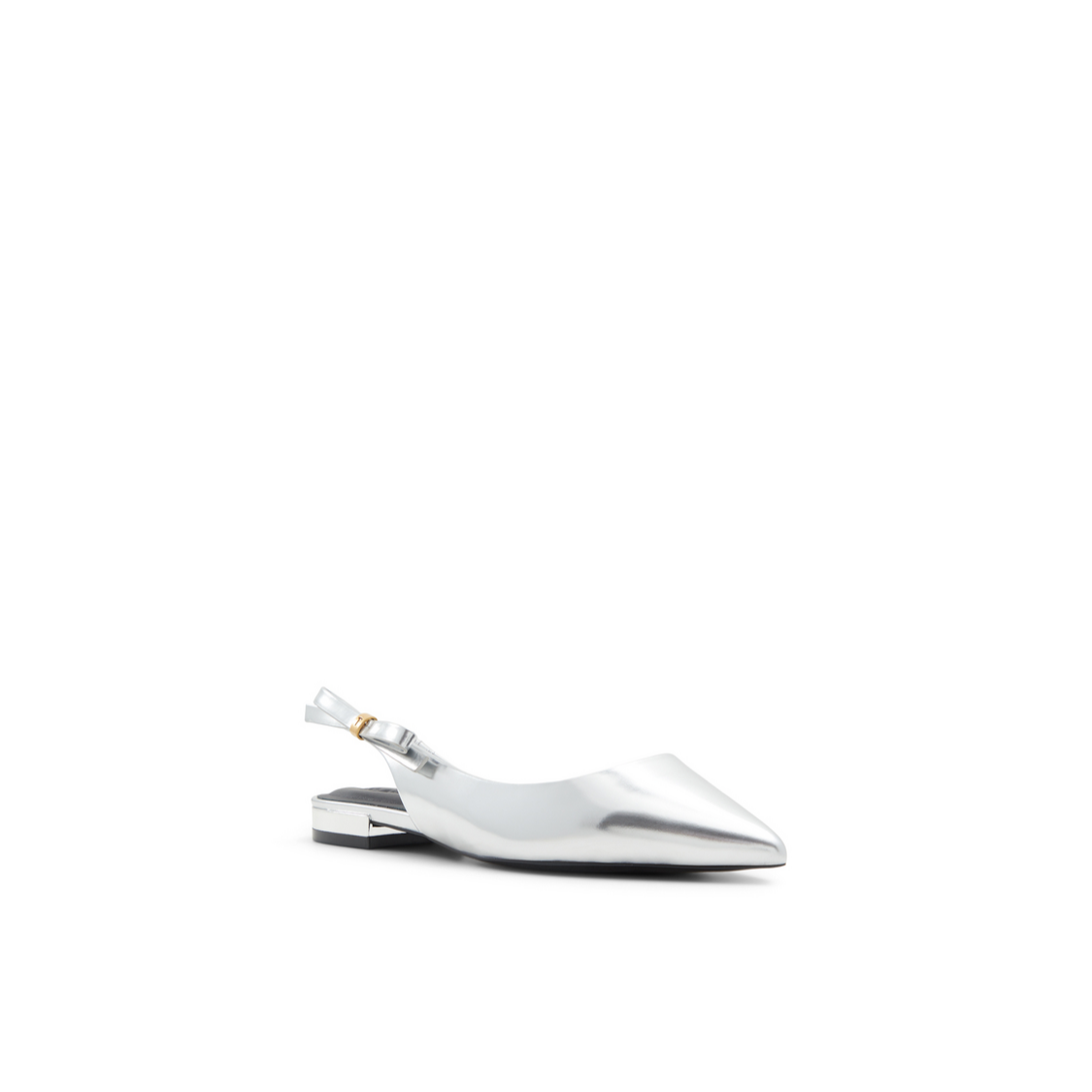Ted Baker JANE BOW - Bow Detail Slingback Leather Ballet Flats SILVER