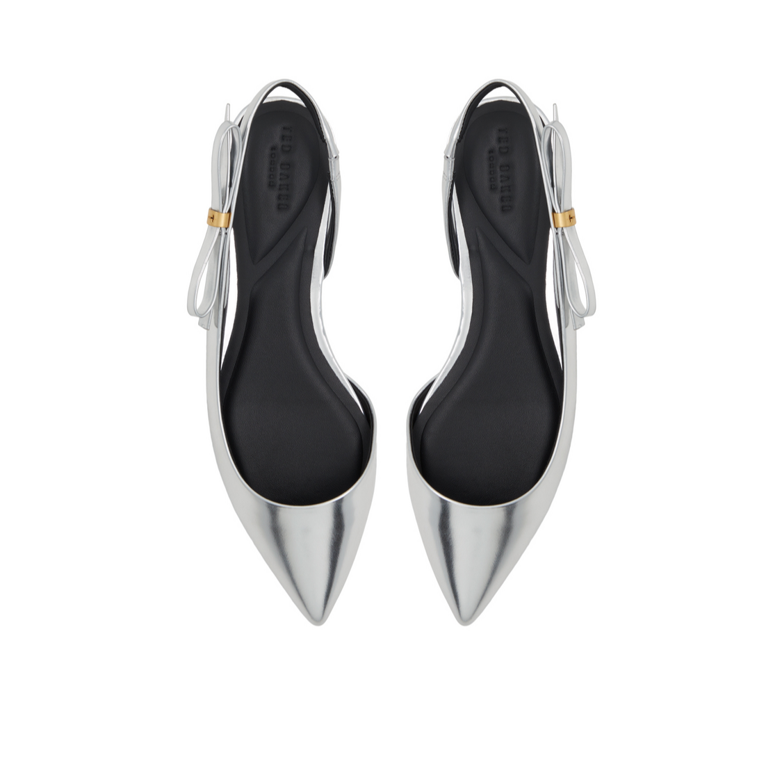 Ted Baker JANE BOW - Bow Detail Slingback Leather Ballet Flats SILVER