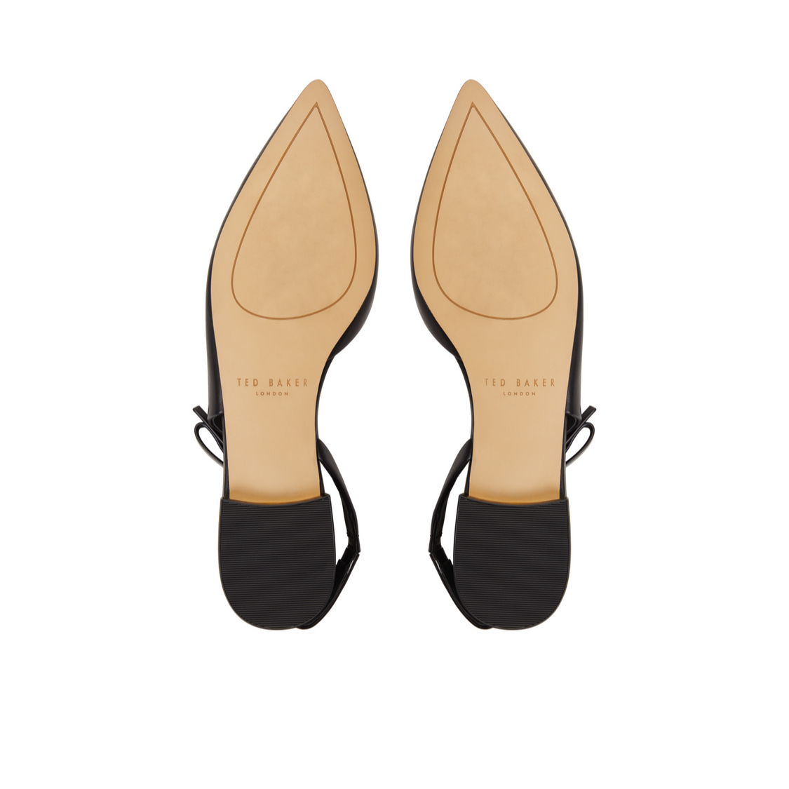 Ted Baker JANE BOW - Bow Detail Slingback Leather Ballet Flats BLACK
