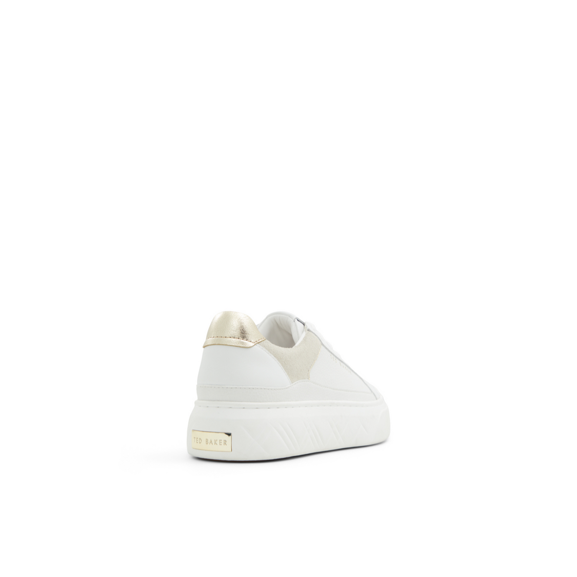Ted Baker ADISON - Metallic Detail Leather Platform Sneakers WHITE