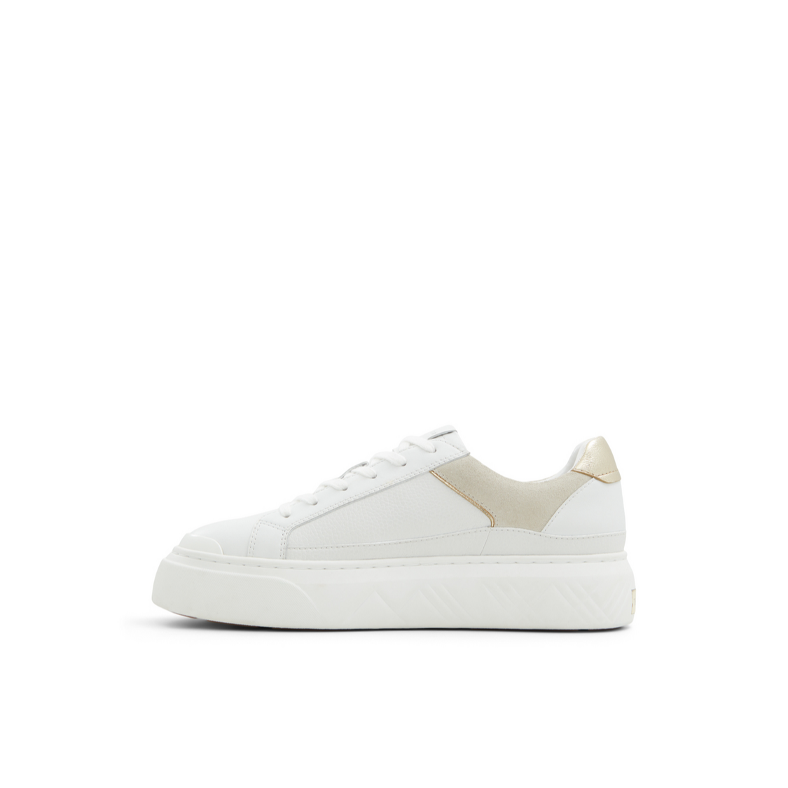 Ted Baker ADISON - Metallic Detail Leather Platform Sneakers WHITE