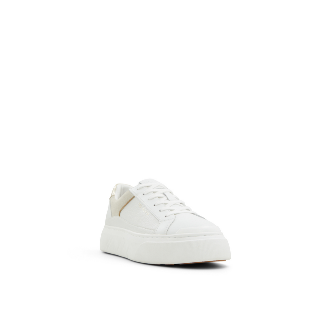 Ted Baker ADISON - Metallic Detail Leather Platform Sneakers WHITE