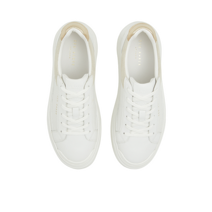 Ted Baker ADISON - Metallic Detail Leather Platform Sneakers WHITE