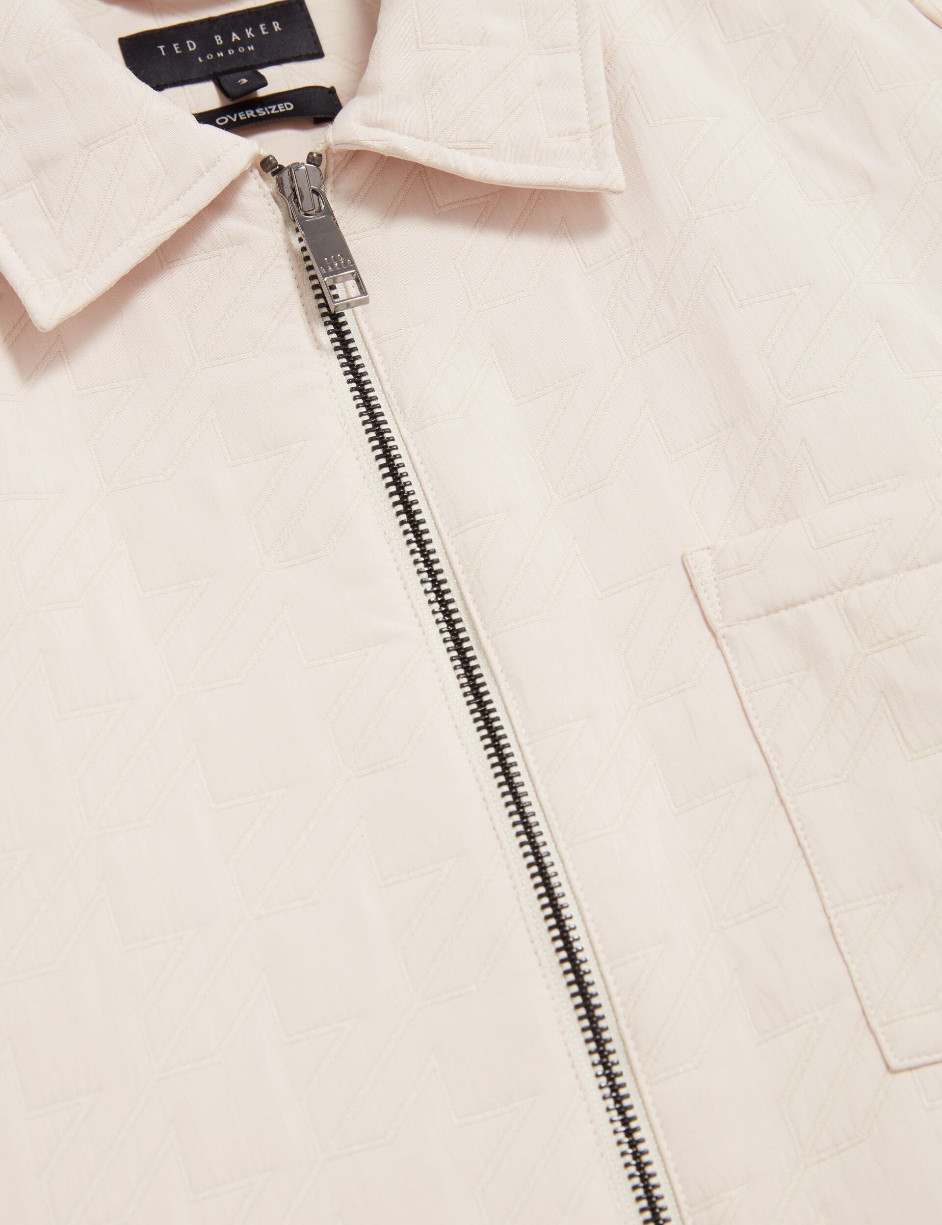 Ted Baker THOVA Textured Quilt Zip-Through Overshirt BLACK