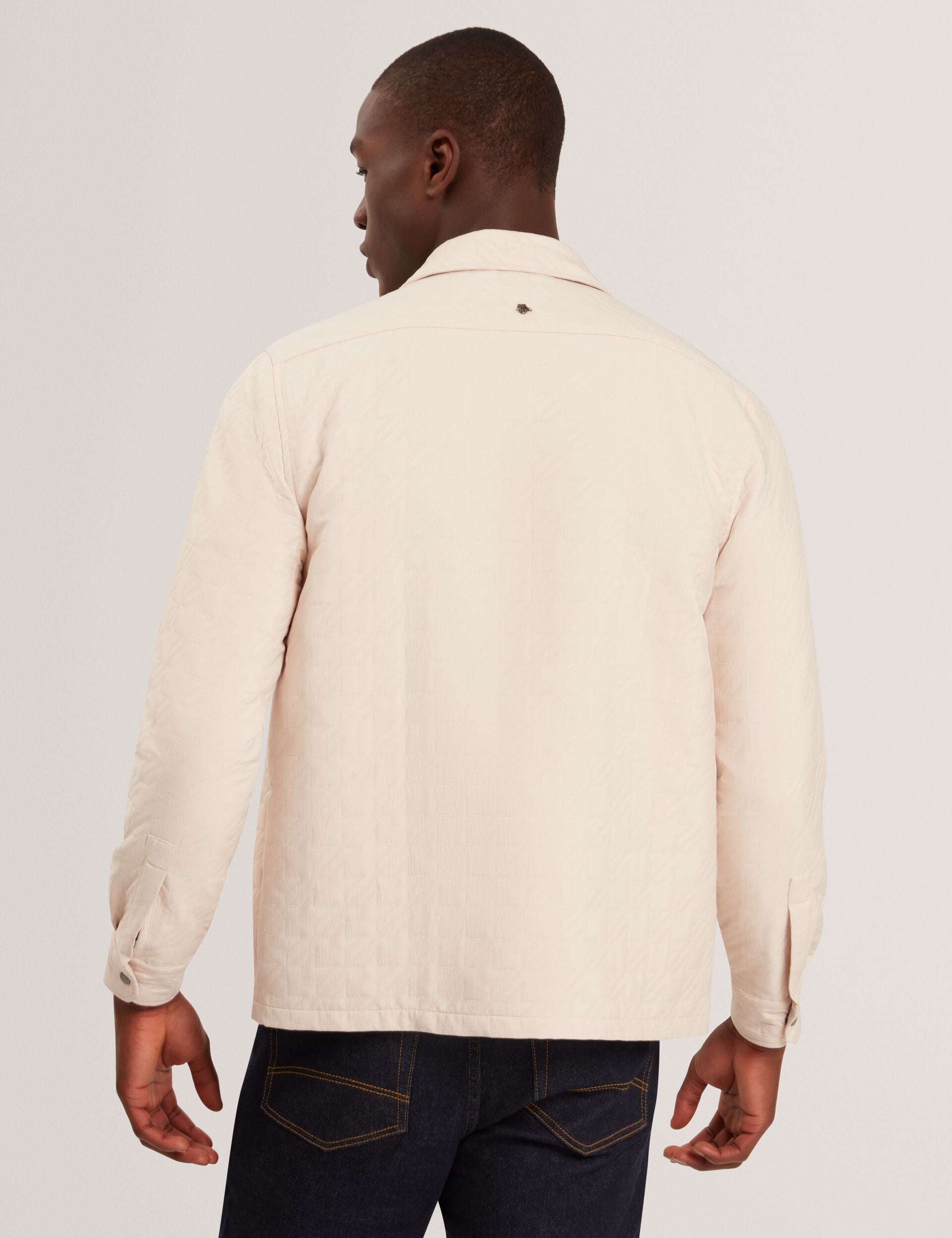 Ted Baker THOVA Textured Quilt Zip-Through Overshirt BLACK