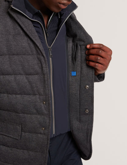 Ted Baker GEROME Quilted Blazer With High Neck Liner CHARCOAL