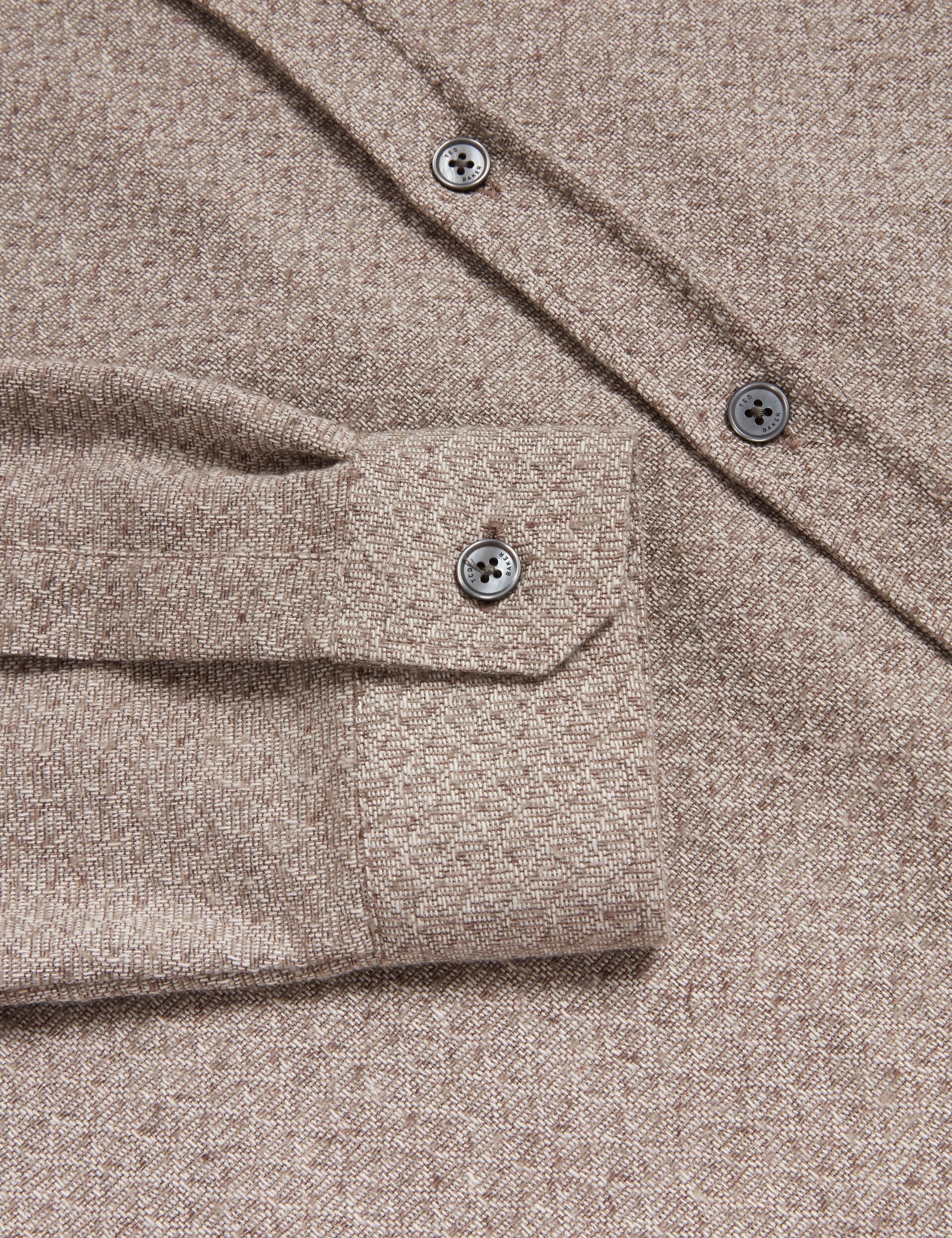 Ted Baker RYNEL Textured Weave Long Sleeve Overshirt GREY
