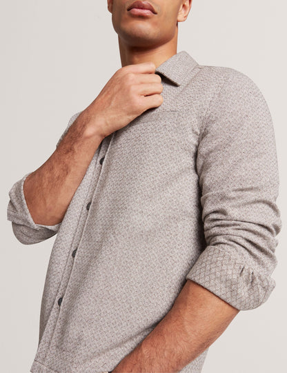 Ted Baker RYNEL Textured Weave Long Sleeve Overshirt GREY