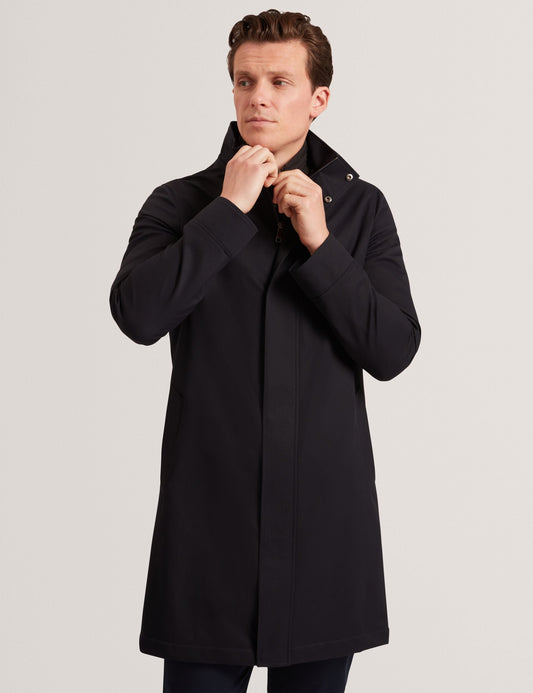 Ted Baker RUABON Funnel Neck Longline Jacket With Liner NAVY