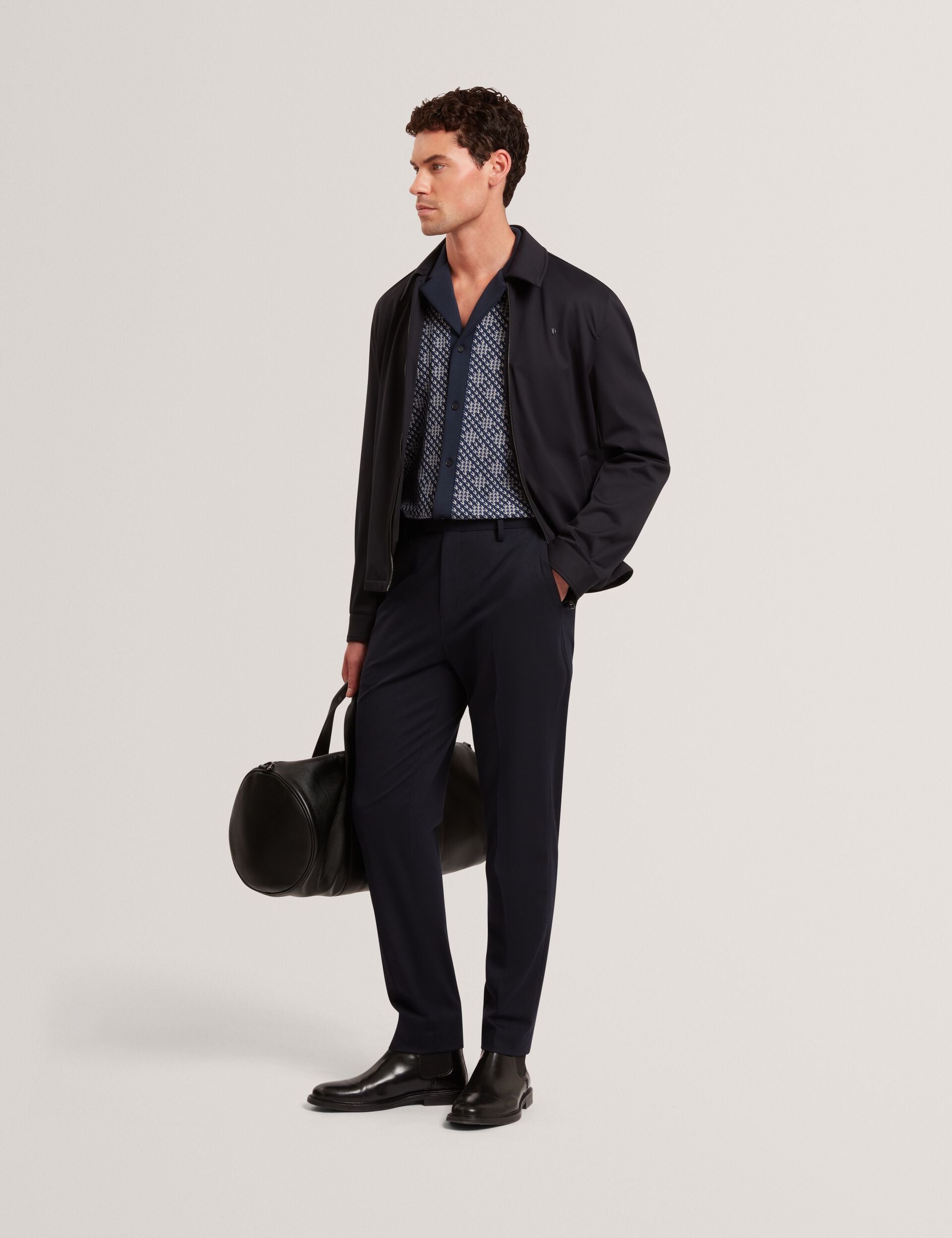 Ted Baker WESTTIN Harrington Softshell Fleece Jacket NAVY
