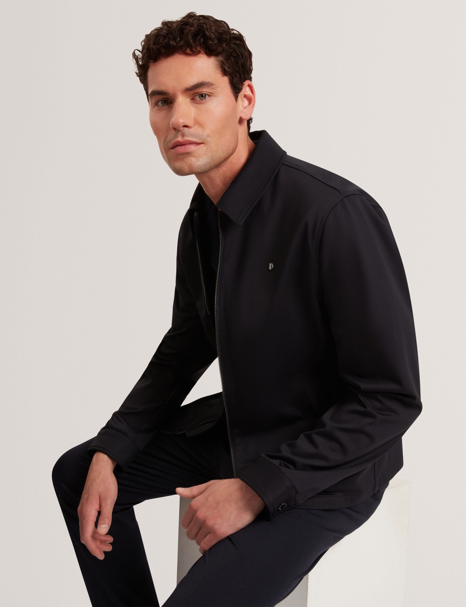 Ted Baker WESTTIN Harrington Softshell Fleece Jacket NAVY