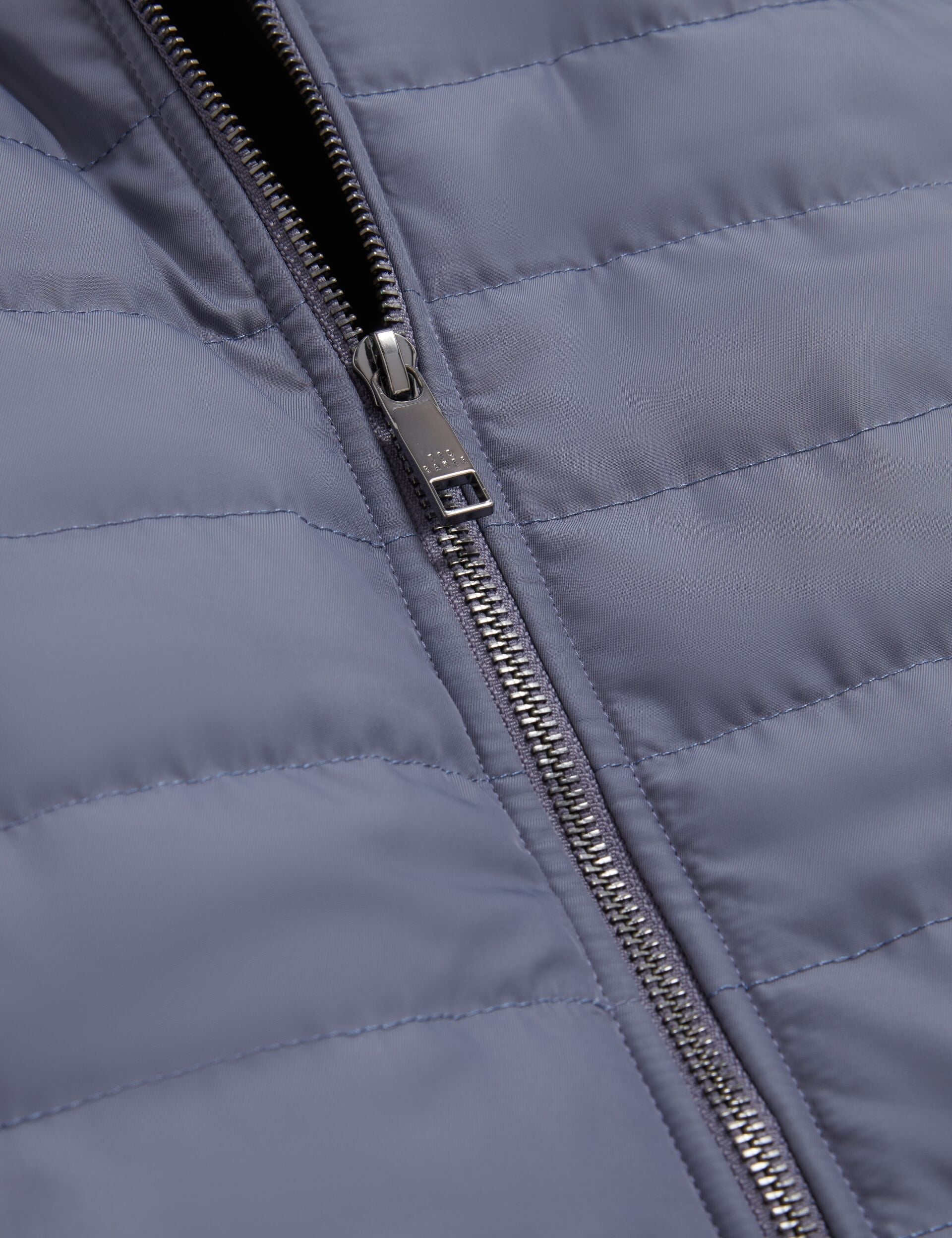 Ted Baker PAFAVOR Quilted Front Funnel Neck Zip-Up Gilet MID BLUE
