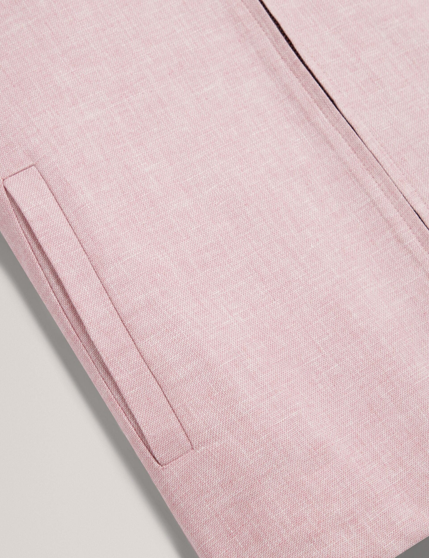 Ted Baker ASHLEYJ Linen Cotton Zip-Up Harrington Jacket LIGHT PINK