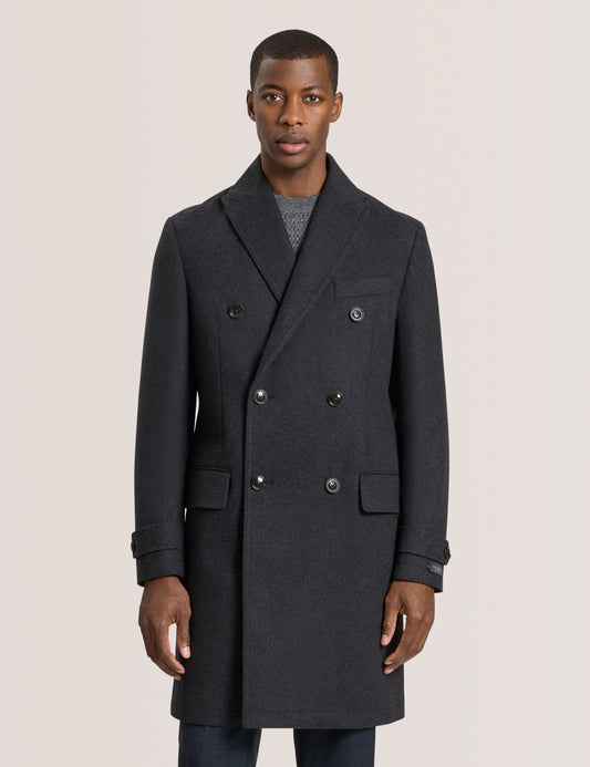 Ted Baker WINTHROP - Double Breasted Overcoat CHARCOAL