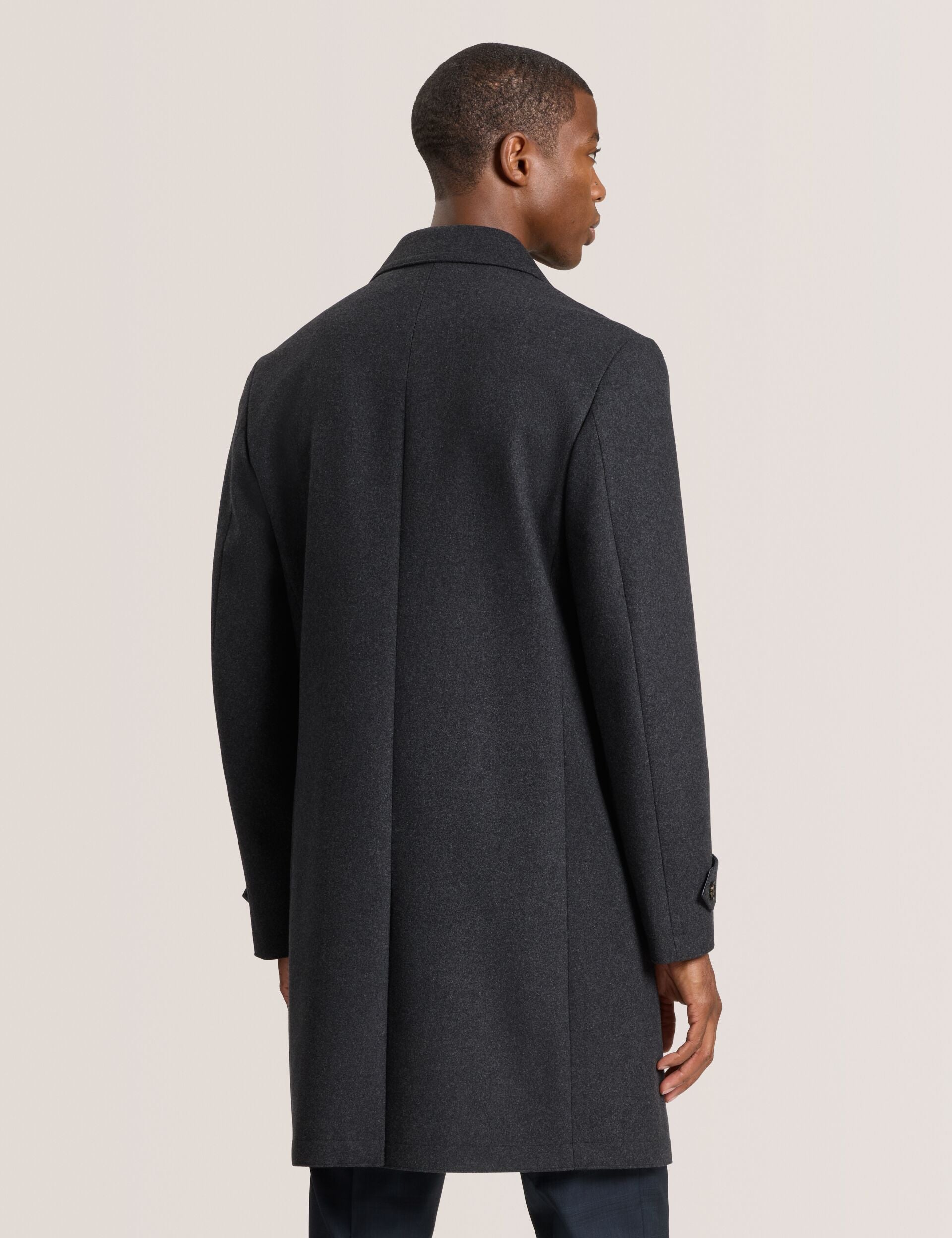 Ted Baker WINTHROP - Double Breasted Overcoat CHARCOAL