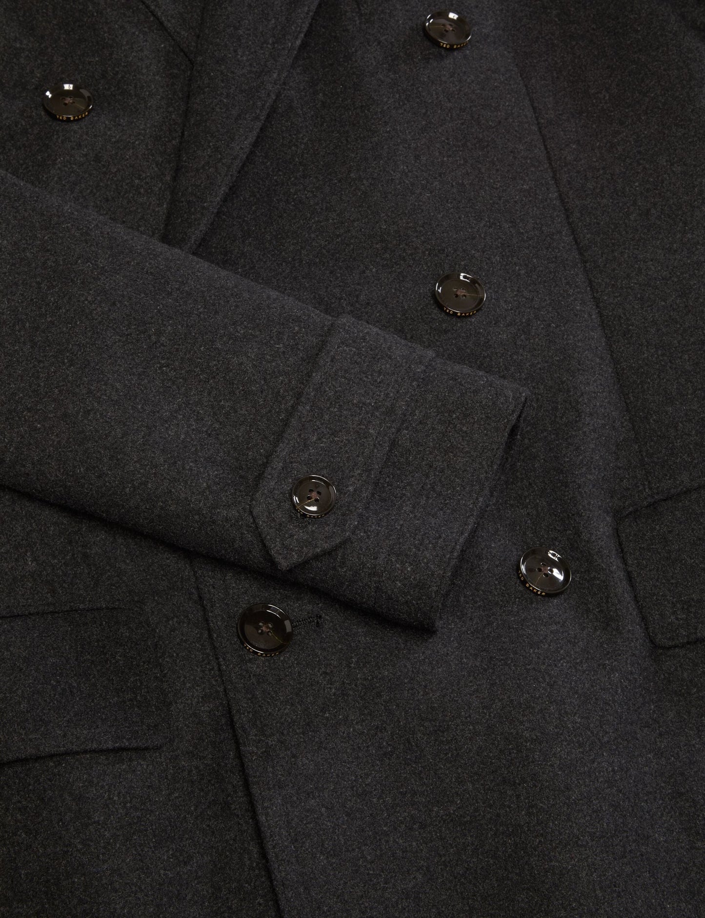 Ted Baker WINTHROP - Double Breasted Overcoat CHARCOAL