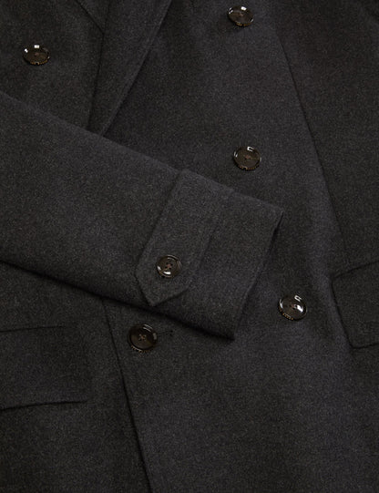 Ted Baker WINTHROP - Double Breasted Overcoat CHARCOAL