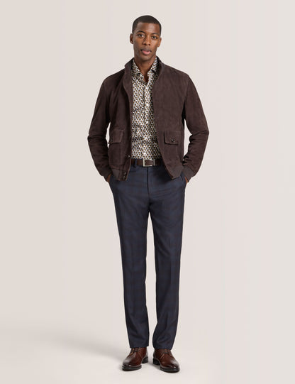Ted Baker WEIR - Suede Button Front Jacket CHOCOLATE