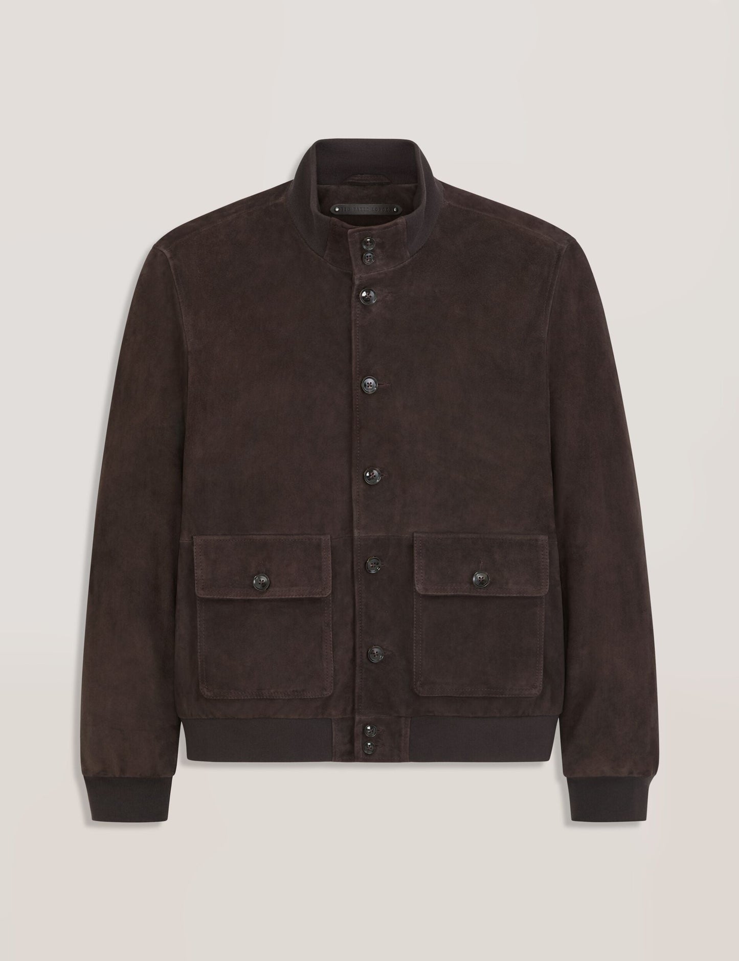 Ted Baker WEIR - Suede Button Front Jacket CHOCOLATE