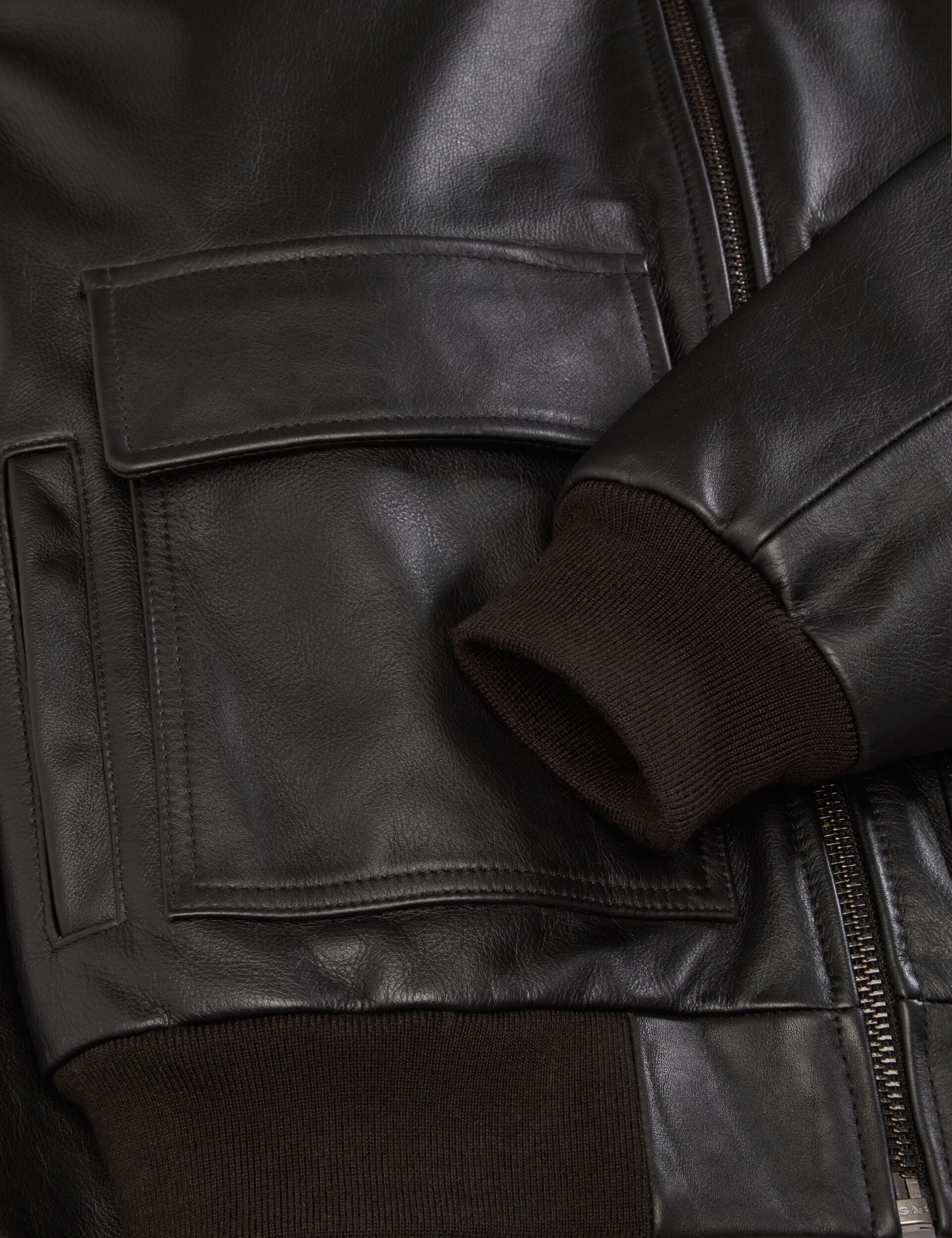 Ted Baker WHISTLER - Leather Bomber Jacket BLACK