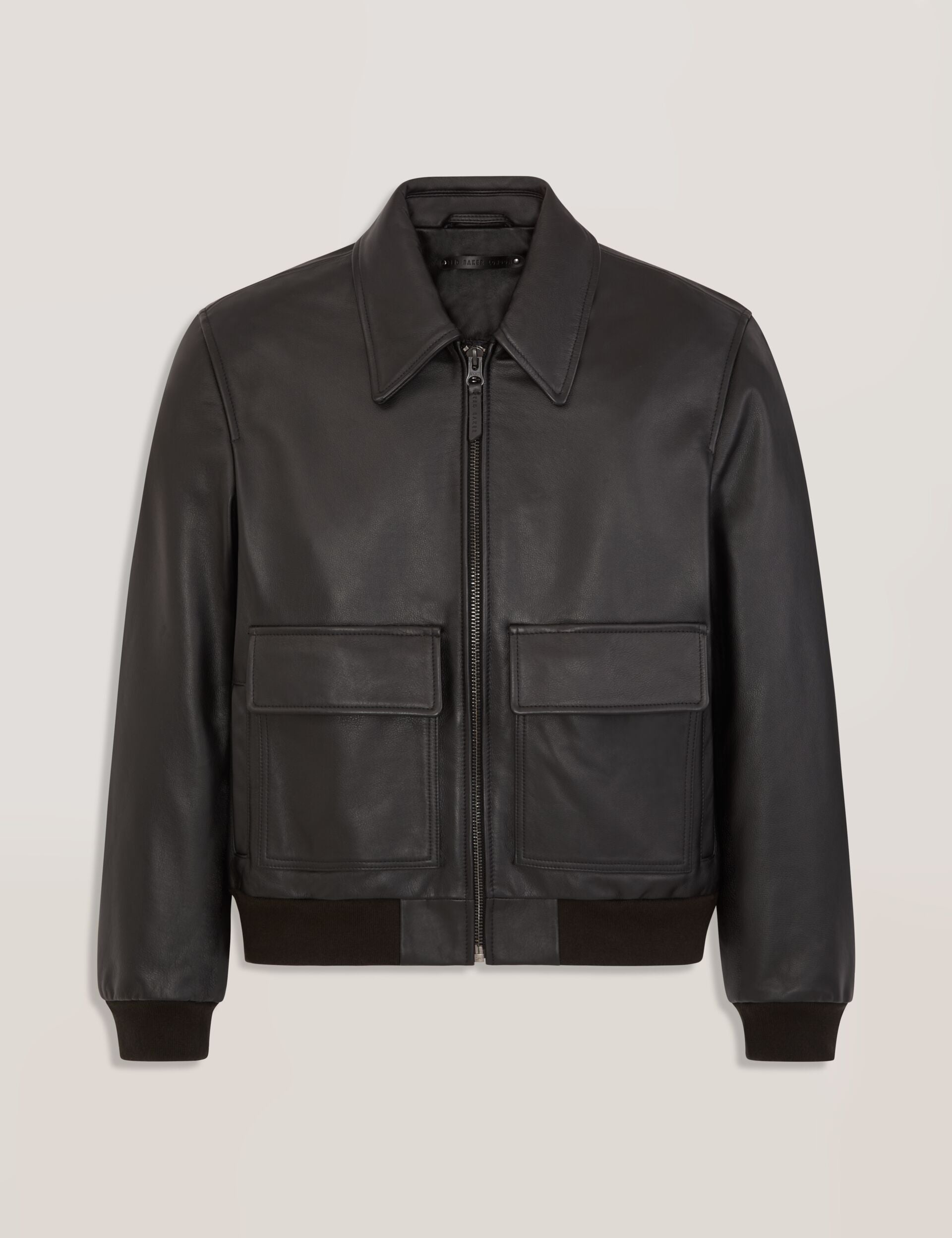 Ted Baker WHISTLER - Leather Bomber Jacket BLACK