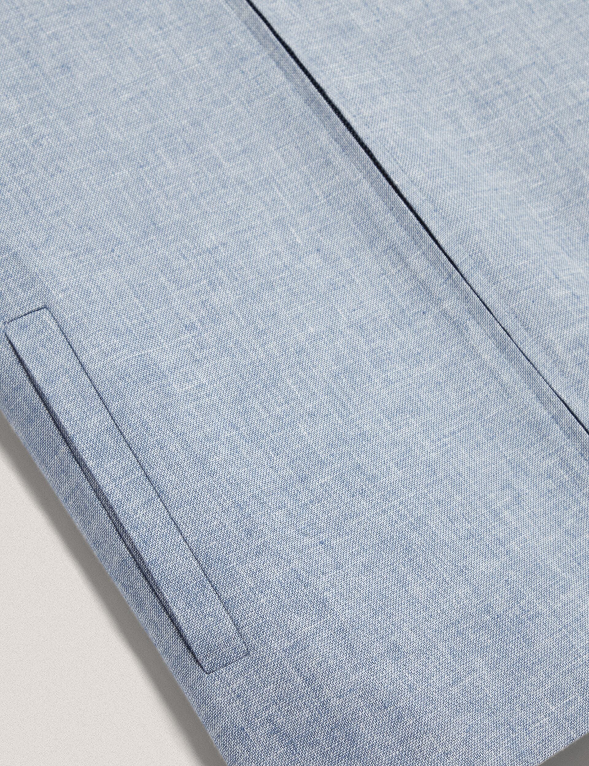 Ted Baker ASHLEYJ Linen Cotton Zip-Up Harrington Jacket LIGHT BLUE