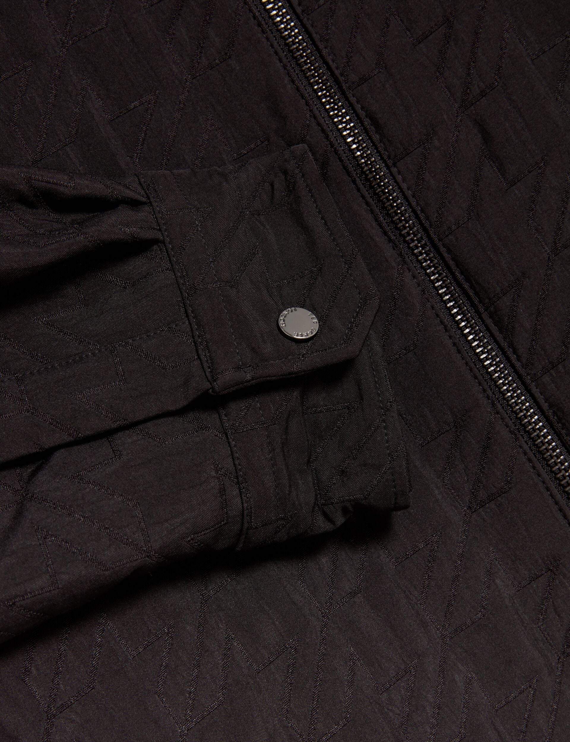 Ted Baker THOVA Textured Quilt Zip-Through Overshirt BLACK