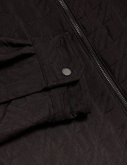 Ted Baker THOVA Textured Quilt Zip-Through Overshirt BLACK