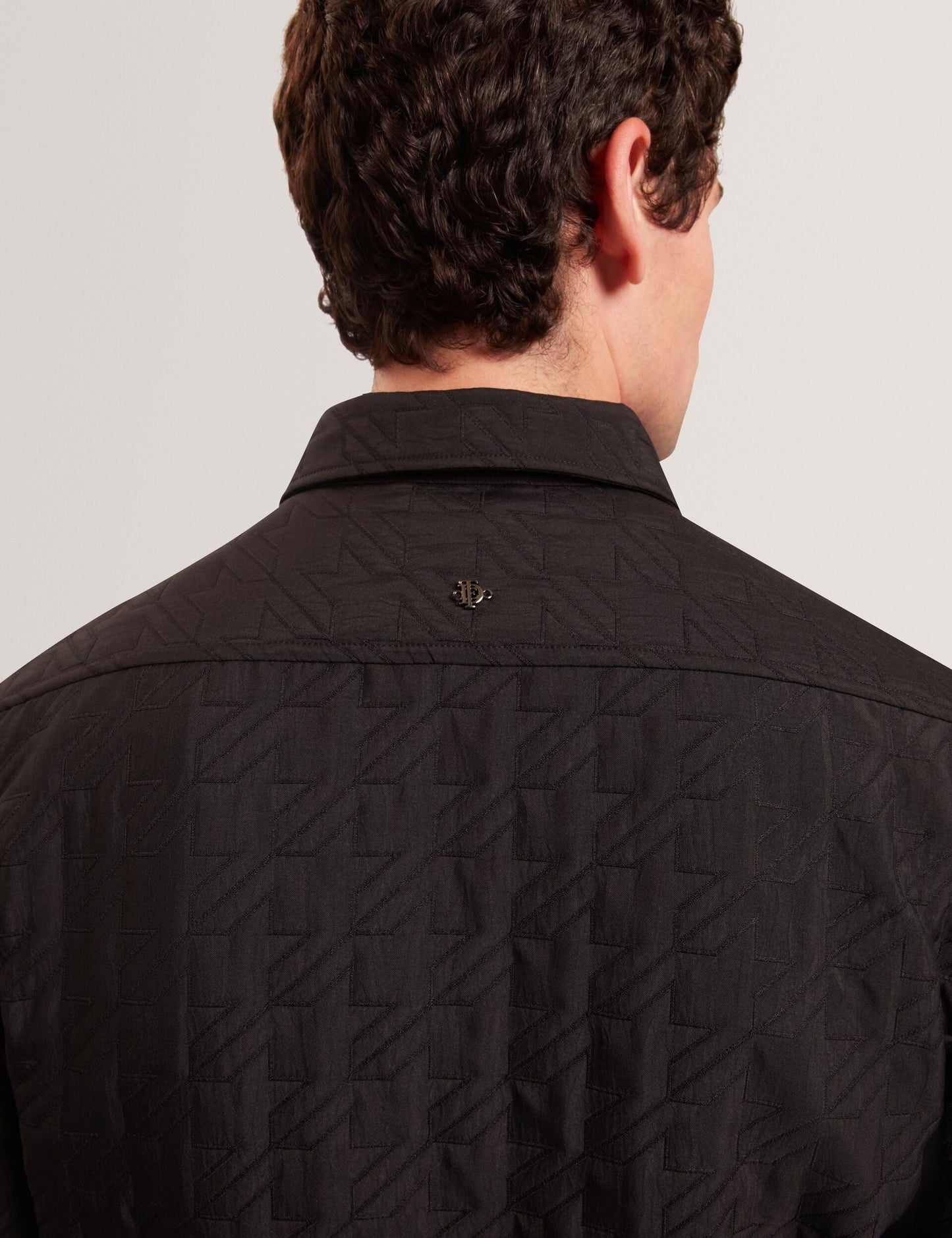 Ted Baker THOVA Textured Quilt Zip-Through Overshirt BLACK