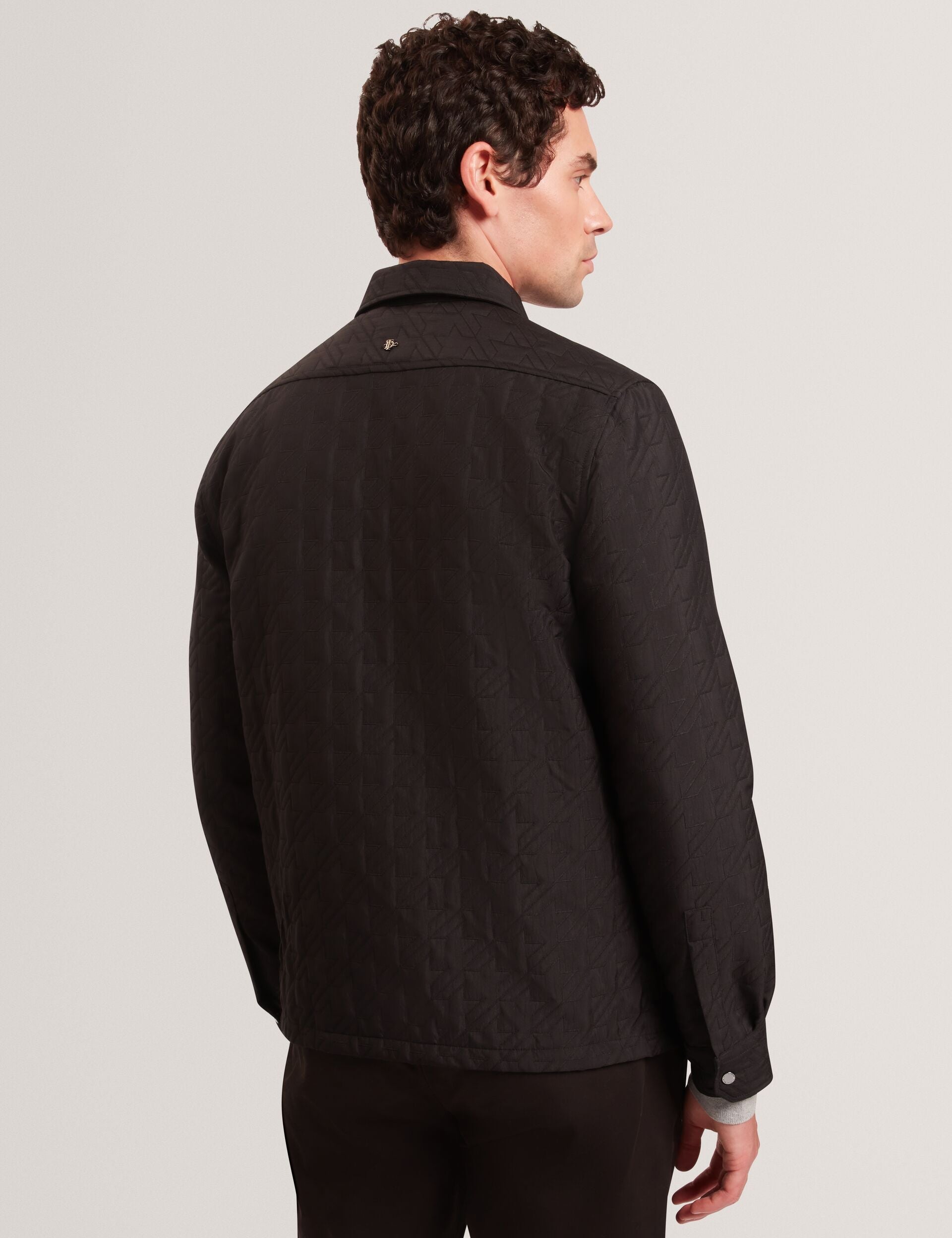 Ted Baker THOVA Textured Quilt Zip-Through Overshirt BLACK