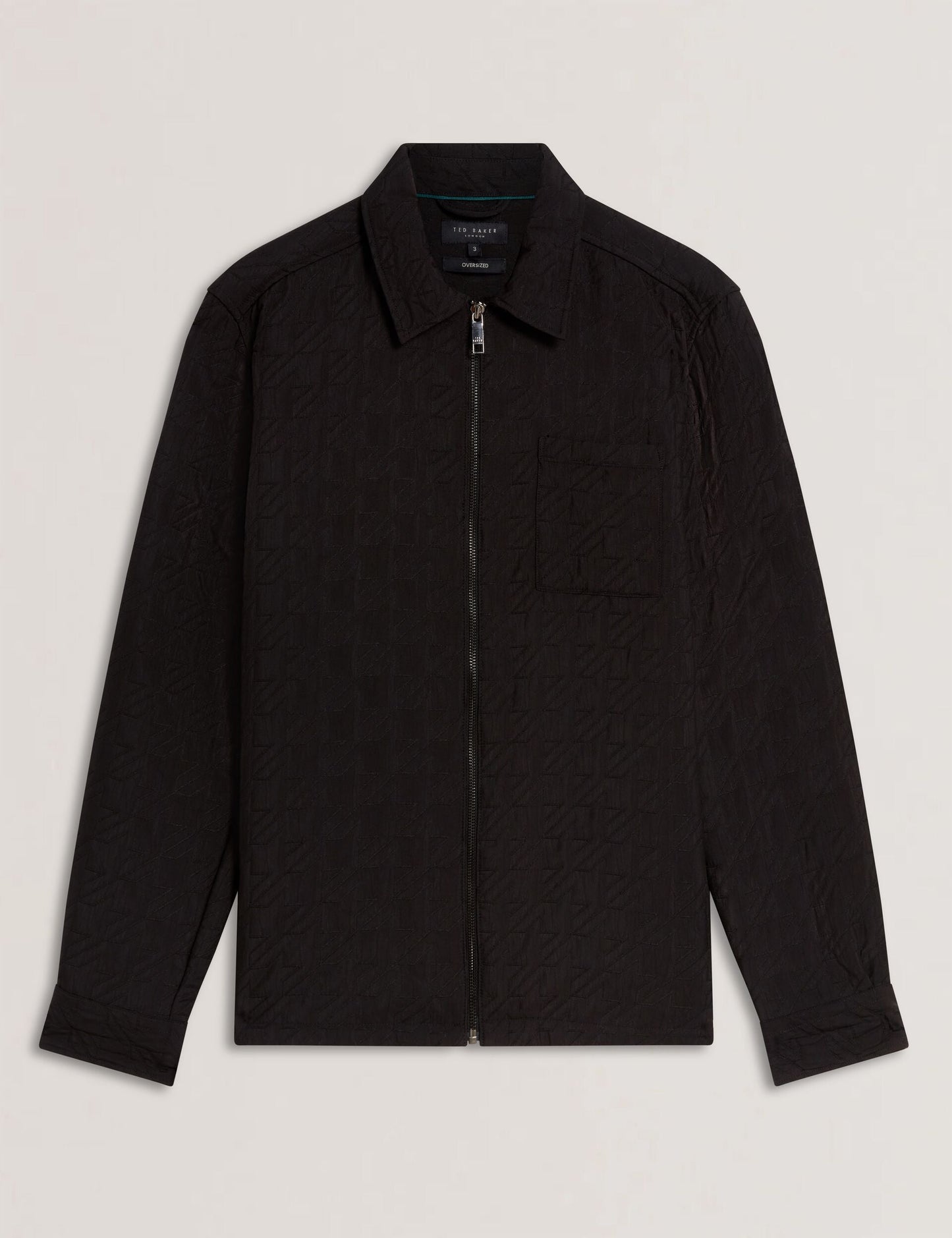 Ted Baker THOVA Textured Quilt Zip-Through Overshirt BLACK