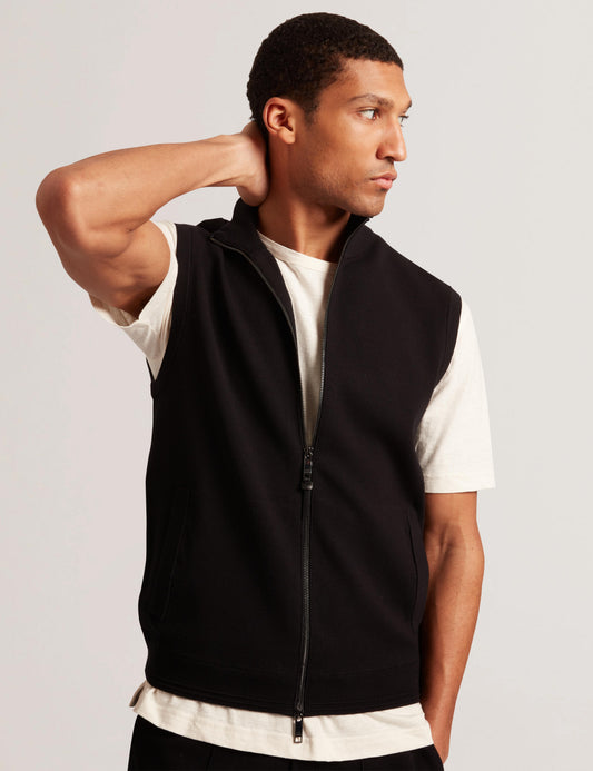 Ted Baker TERINCE - Zip-Through Funnel Neck Gillet BLACK