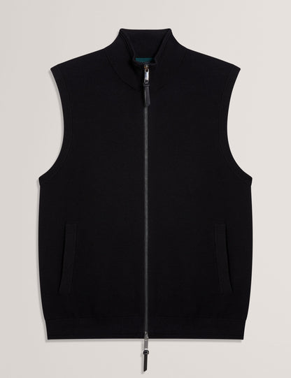 Ted Baker TERINCE - Zip-Through Funnel Neck Gillet BLACK