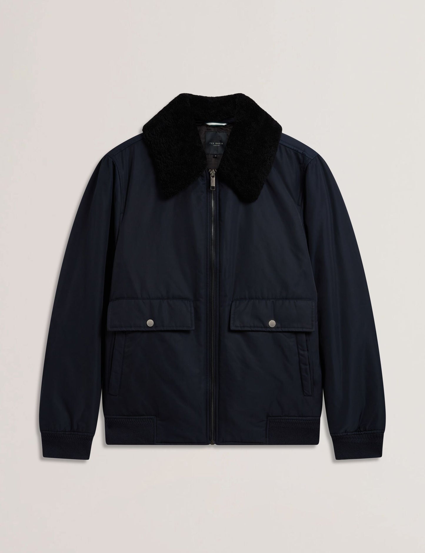 Ted Baker AVITORE - Zip Bomber Jacket With Removable Collar NAVY