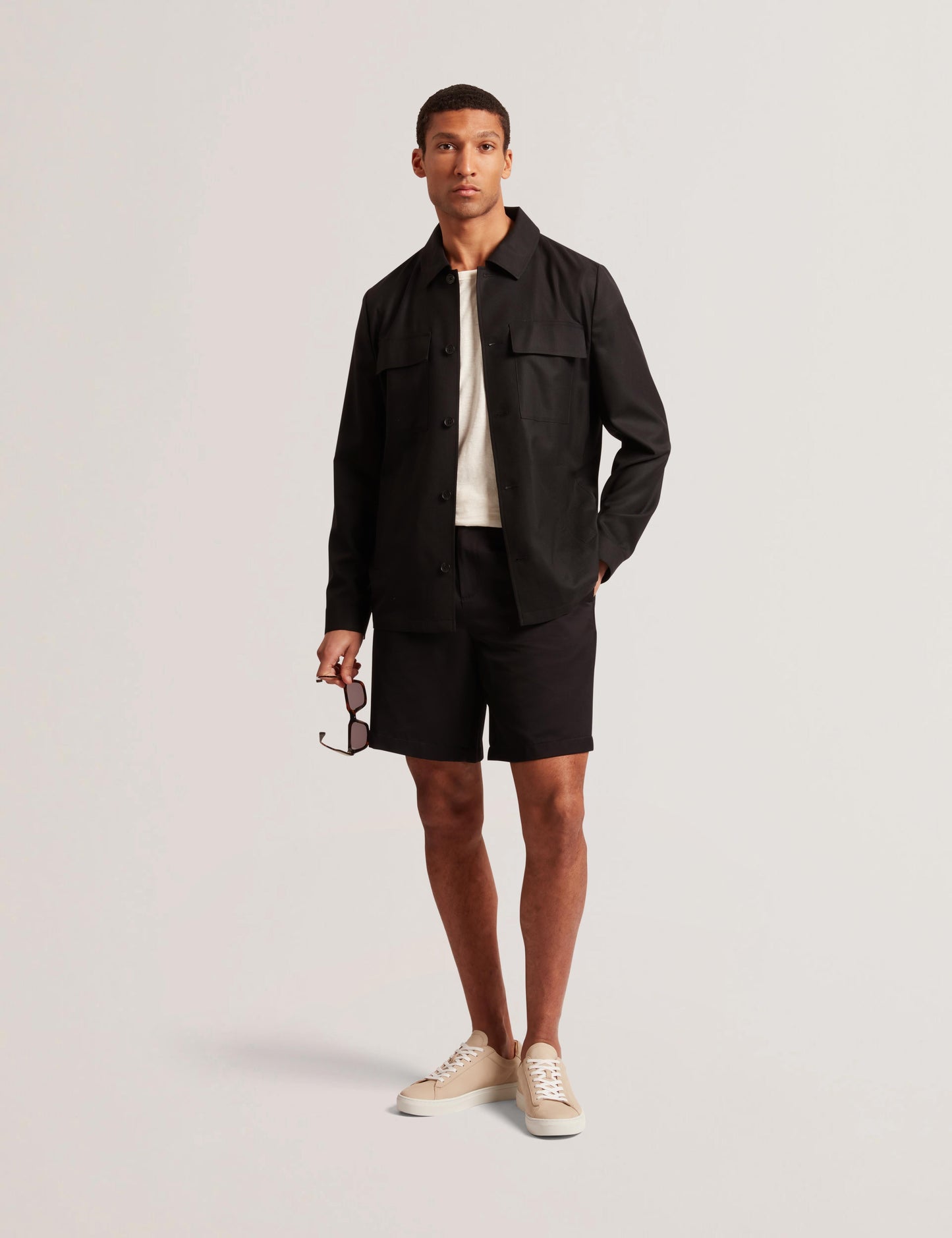 Ted Baker SELWYNJ - Black Lightweight Wool Blend Shirt Jacket BLACK