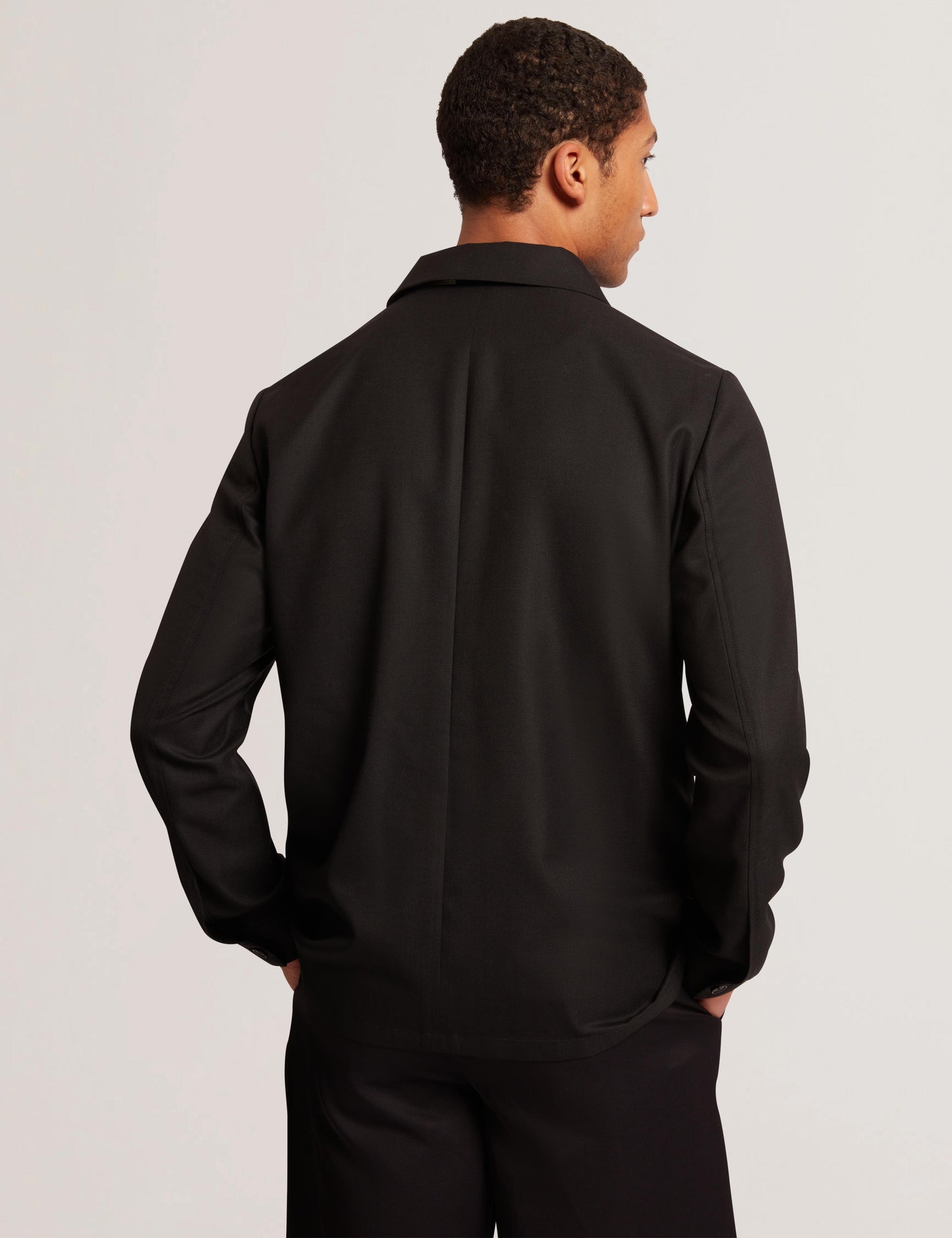 Ted Baker SELWYNJ - Black Lightweight Wool Blend Shirt Jacket BLACK