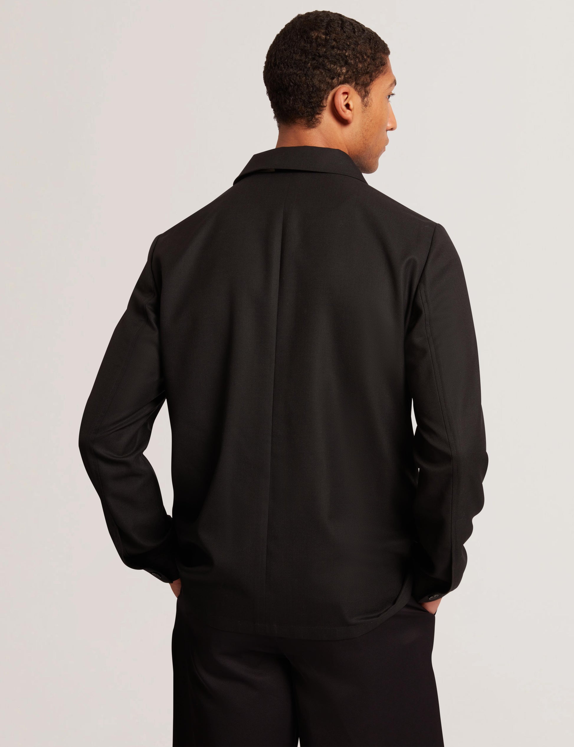 Ted Baker SELWYNJ - Black Lightweight Wool Blend Shirt Jacket BLACK