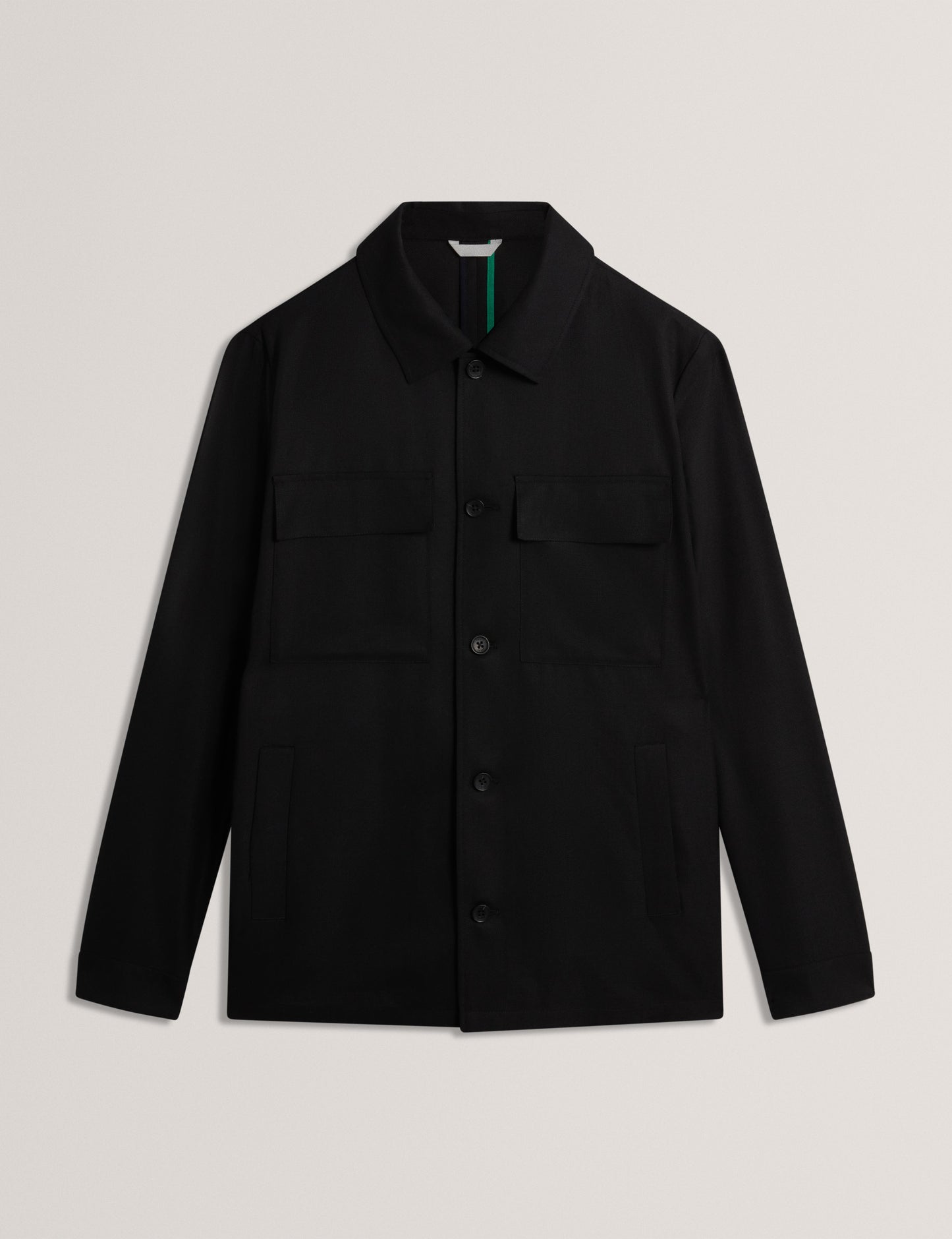 Ted Baker SELWYNJ - Black Lightweight Wool Blend Shirt Jacket BLACK