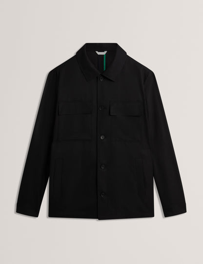Ted Baker SELWYNJ - Black Lightweight Wool Blend Shirt Jacket BLACK