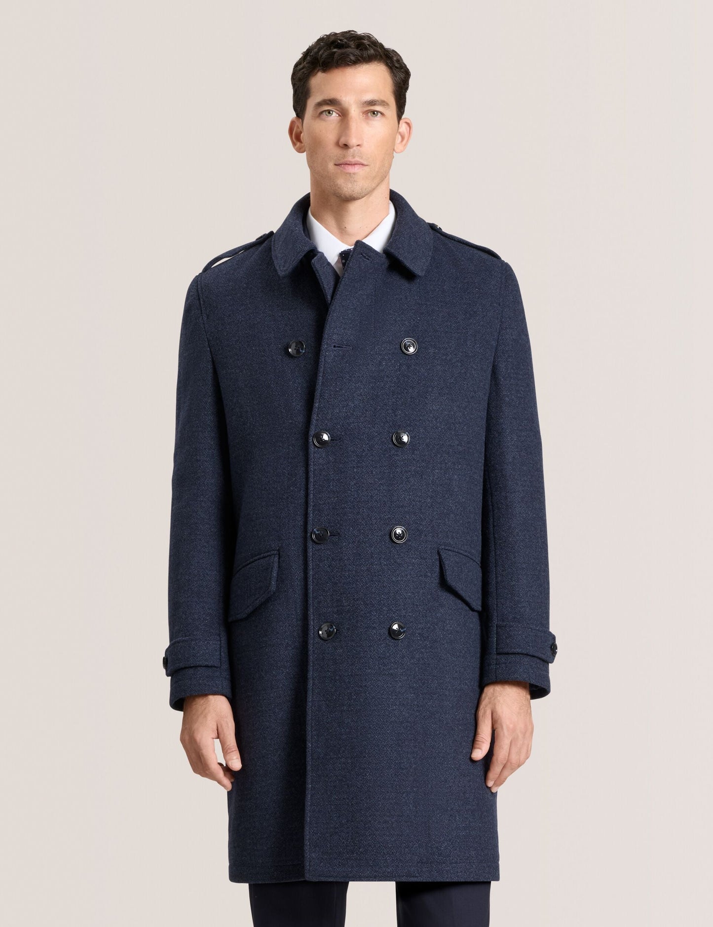 Ted Baker WINDYHILL - Twill Overcoat BLUE