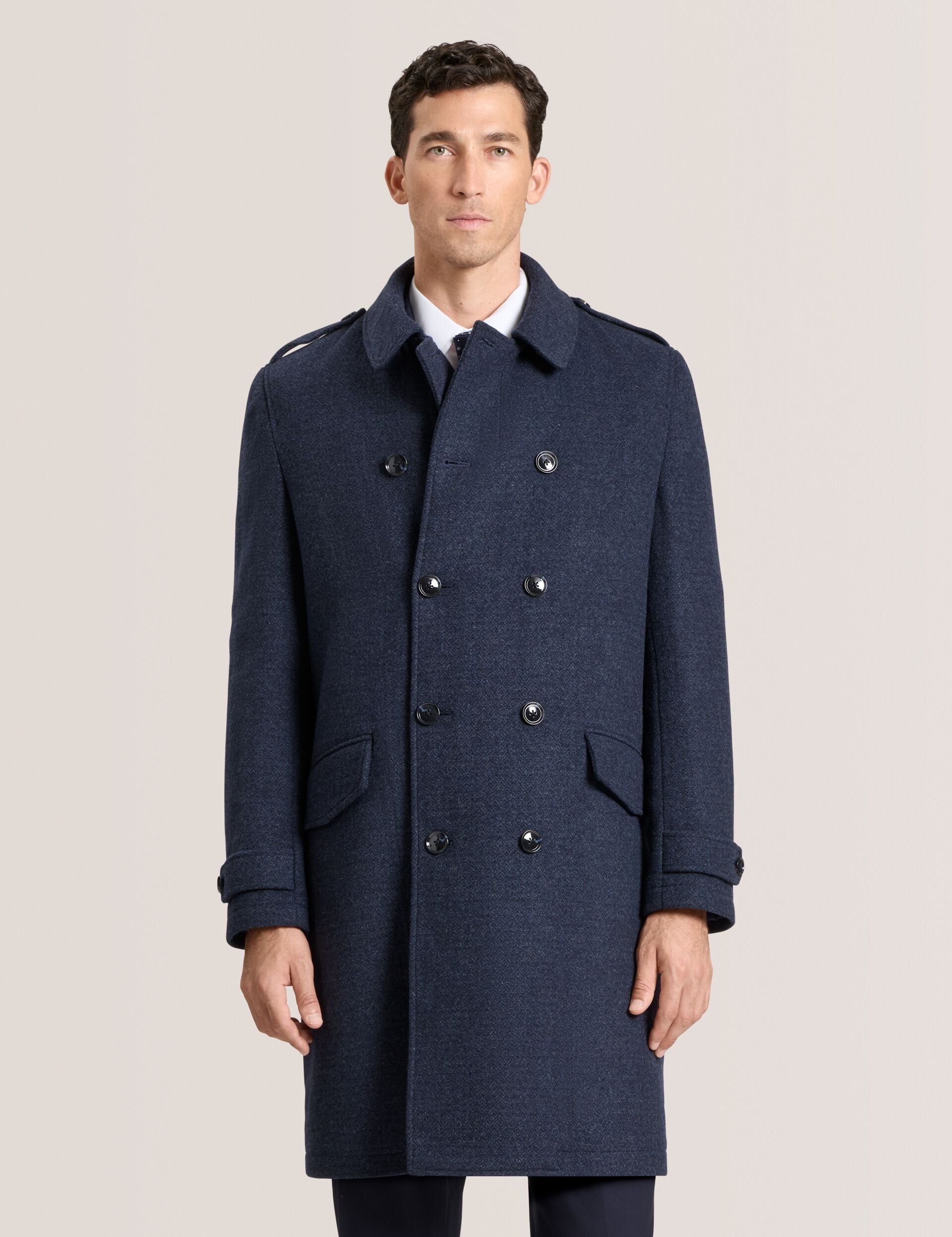 Ted Baker WINDYHILL - Twill Overcoat BLUE