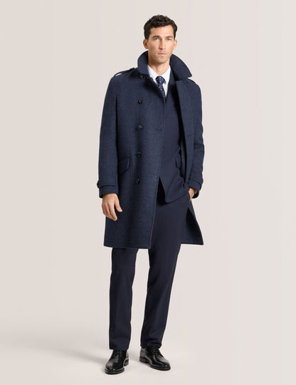 Ted Baker WINDYHILL - Twill Overcoat BLUE