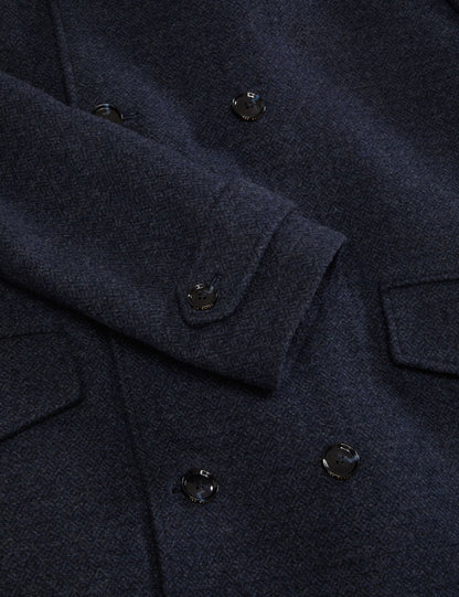 Ted Baker WINDYHILL - Twill Overcoat BLUE