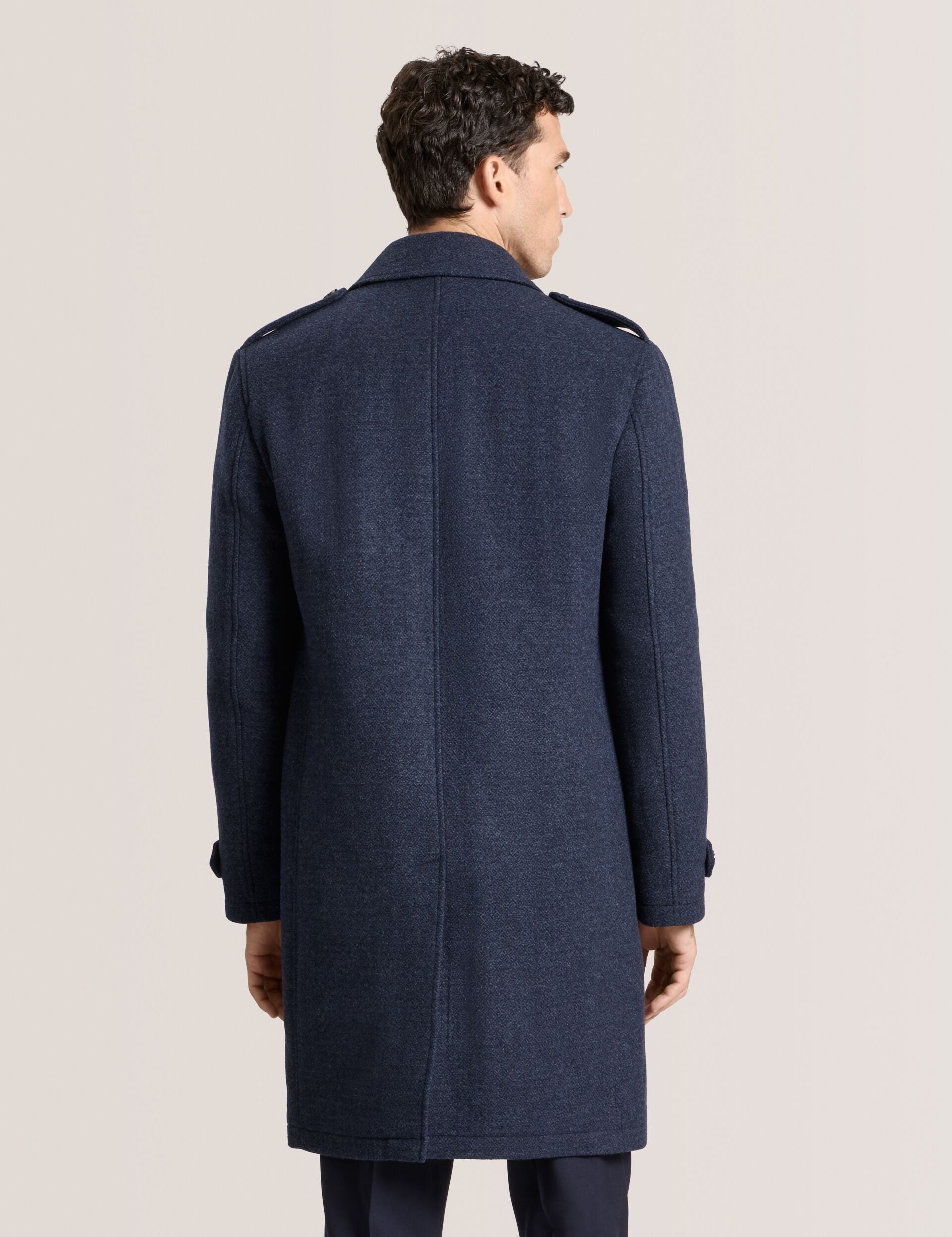 Ted Baker WINDYHILL - Twill Overcoat BLUE