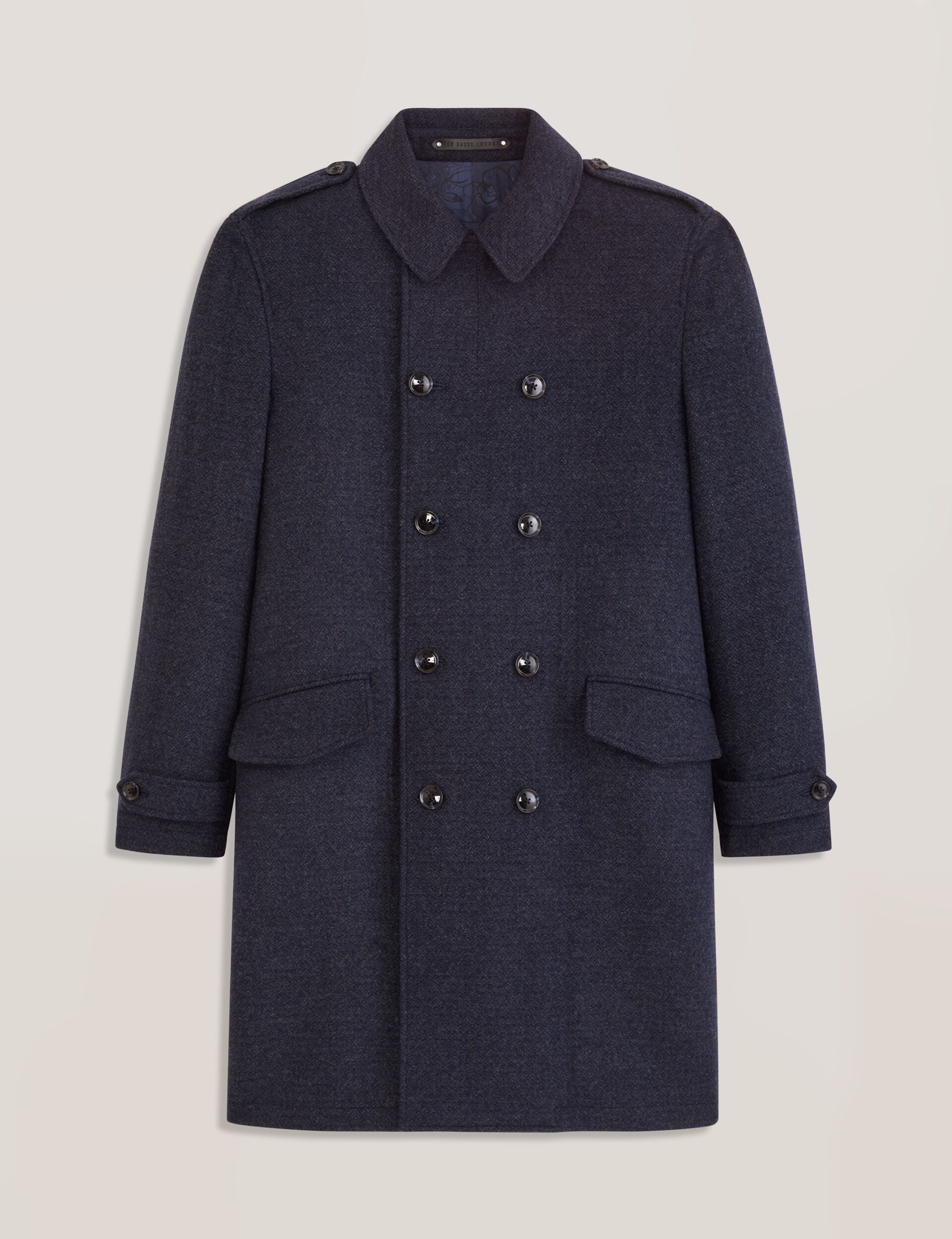 Ted Baker WINDYHILL - Twill Overcoat BLUE